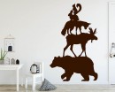 Large Stacked Woodland Animals ~ Stacked Woodland Bear Moose Fox Rabbit